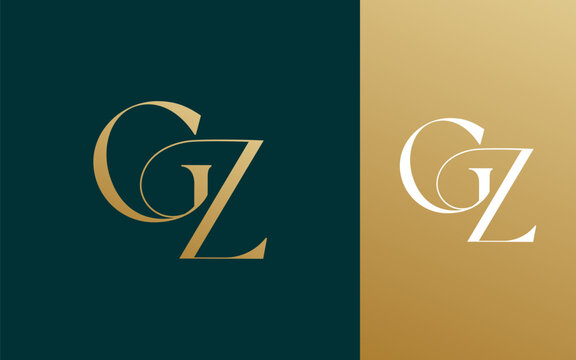 Initial letter GZ ZG logo design vector illustration for couple, wedding, and business