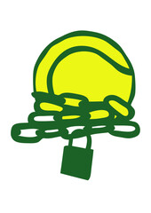 tennis balle chaine cadenas enchaine logo sport