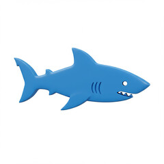 Fototapeta premium Blue shark cartoon illustration
