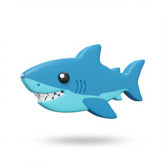 Obraz premium Cartoon illustration of a blue shark