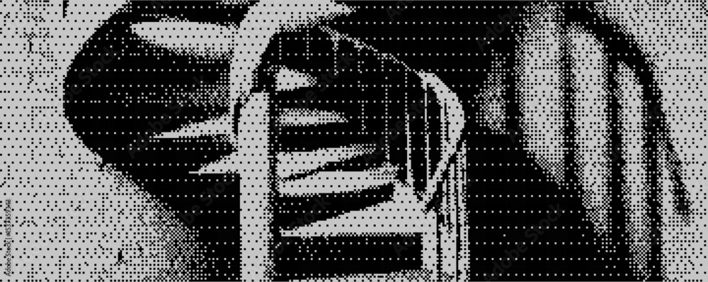 Aufkleber Staircase leading to a mysterious destination in a monochromatic setting revealing intricate patterns and textures