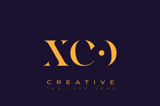 XCO abstract letter logo design. This logo is designed by three abstract letters.