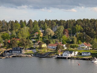Obraz premium view of the river in Stockholm 