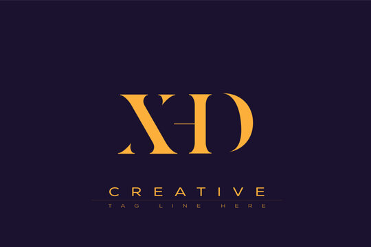 XHD abstract letter logo design. This logo is designed by three abstract letters.