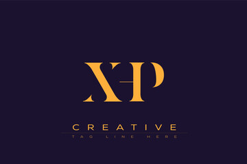 XHP abstract letter logo design. This logo is designed by three abstract letters.