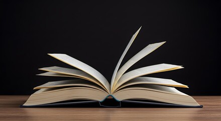 Open Book on Wooden Table  Knowledge, Wisdom, and Learning