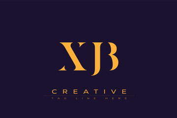 XJB abstract letter logo design. This logo is designed by three abstract letters.