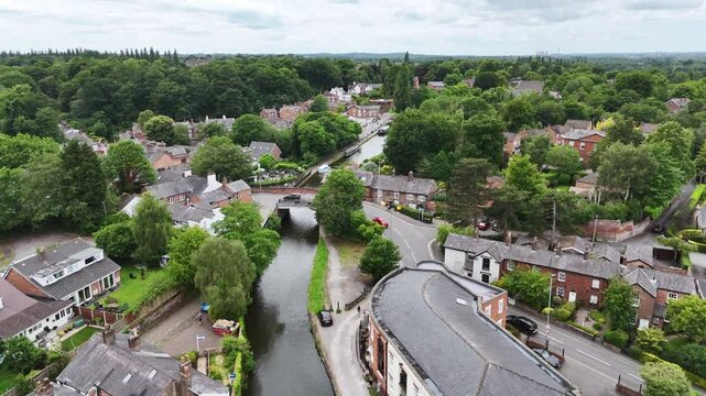 Passing over Lymm Bridge along the Bridgewater Canal