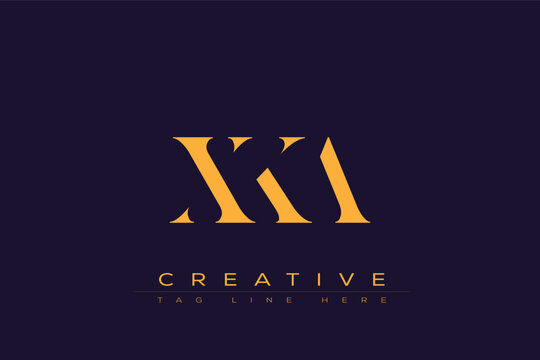 XKA abstract letter logo design. This logo is designed by three abstract letters.