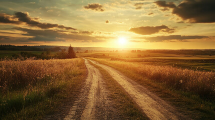 Dirt Road and Sunset