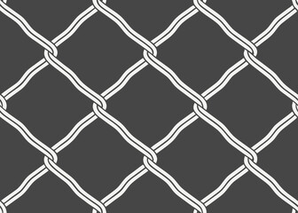Fototapeta premium Chain Link Fence Pattern Vector – Seamless Metal Wire Mesh Design on Dark Background 