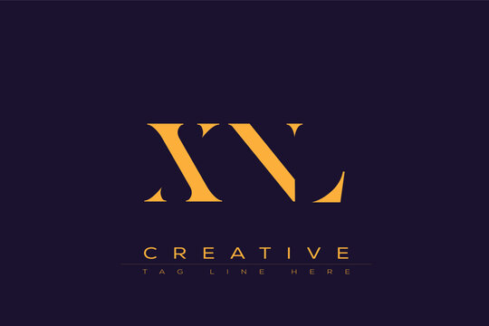 XNL abstract letter logo design. This logo is designed by three abstract letters.