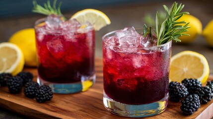 Blackberry Vinegar Shrub: A studio shot non alcoholic colonial era drink complex refreshing mocktails bold fruit notes.
