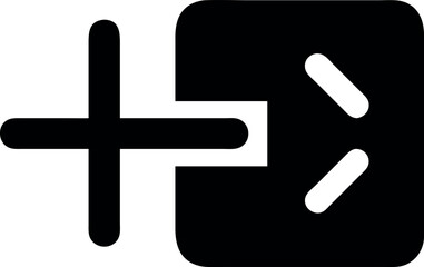 Obraz premium Add to Terminal Command Line Icon Silhouette