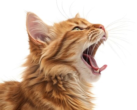 Orange cat, orange cat yawning, A Cat, AI-generated pic 