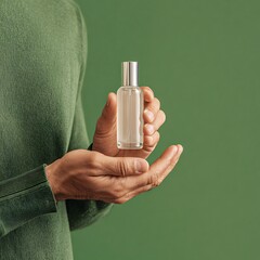 Fragrance Presentation: Man Holding Perfume Bottle