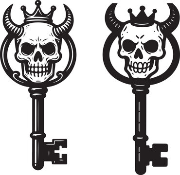 Royal Black Key Collection &ndash; Elegant Antique Lock Symbols
