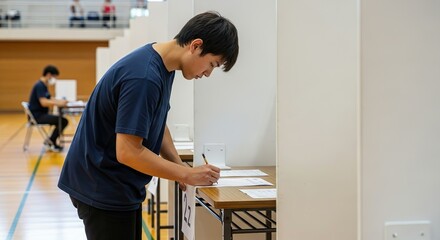 Fototapeta premium 投票所・投票のイメージ：日本の政治と選挙