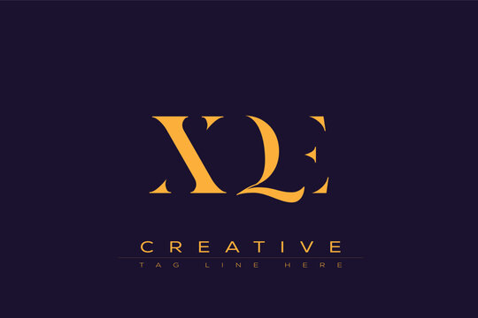 XQE abstract letter logo design. This logo is designed by three abstract letters.