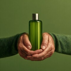 Green Beauty: Hands Holding Natural Skincare Product