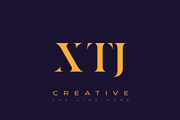 XTJ abstract letter logo design. This logo is designed by three abstract letters.