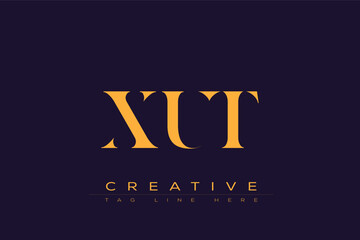 XUT abstract letter logo design. This logo is designed by three abstract letters.
