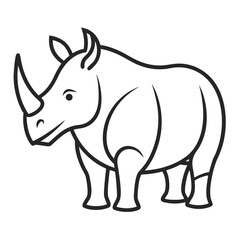 Rhino Animal Line Icon