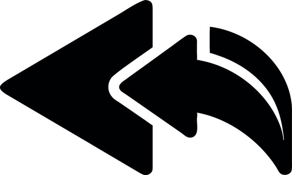 Back Arrow Share Icon &ndash; Return or Undo Symbol Silhouette

