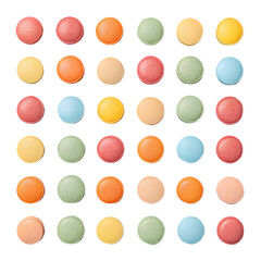 Colorful Round Candy Grid isolated on a transparent background