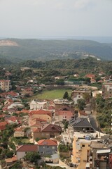 Aerial view of the city, Kruje, Albania