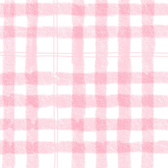 Pink Plaid Gingham Check Hand Drawn Background Pattern Overlay