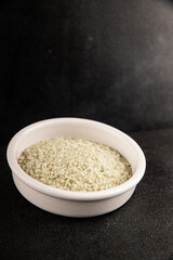 Food salt crystals sea food salt spices food additive gourmet food background on the table rustic food top view copy space
