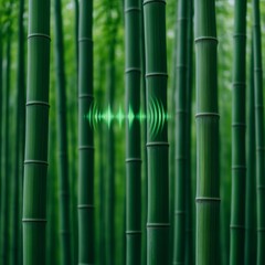 Obraz premium Bamboo Forest Soundwave Nature's Echo, Zen ,Acoustic