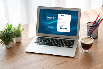 Fototapeta premium Online registration form for modish form filling on the internet website