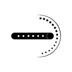 Abstract black and white graphic with circles and rounded shapes, design element silhouette vector