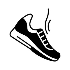 Stylized vector drawing of a modern athletic shoe with implied movement silhouette vector