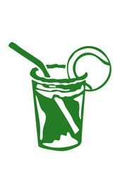 tennis verre cocktail paille balle