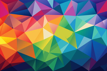 Fototapeta premium Abstract geometric triangle pattern with colorful mosaic shapes for a vibrant and seamless backdrop design