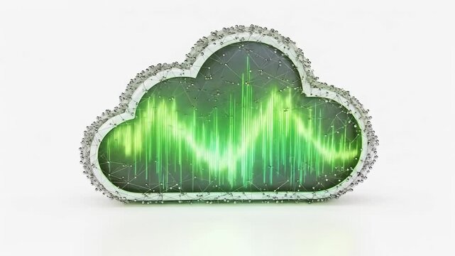 Purple cloud server technology icon animation