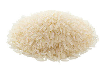 tas de grains de riz isolés sur un fond blanc