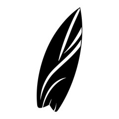 Silhouette of a stylized surfboard with unique fin design and minimalist aesthetic silhouette vector