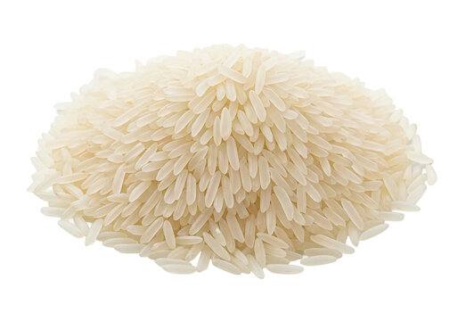 tas de grains de riz isol&eacute;s sur un fond blanc