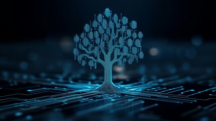 Digital Tree Data Circuit Board Concept , AI , Tech
