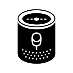 Cylindrical Object with Upper Circular Patterns and Perforated Bottom Design silhouette vector