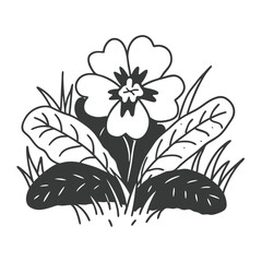 stylized palm tree and sunset vector art