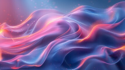 minimal pastel abstract wave pattern with light glow particles