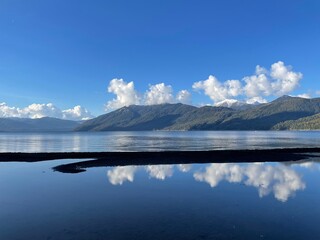 lake and mountains