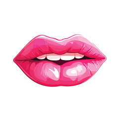 Obraz premium Professional Female Cartoon Lips Vector Illustration Icon for Design Projects