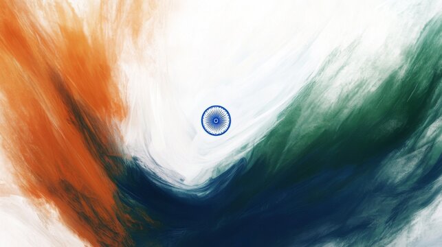 Indian Independence Day, August 15th, Design concept. Tricolor watercolor banner - Powered by Adobe
