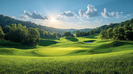 Naklejka premium golf course in the morning